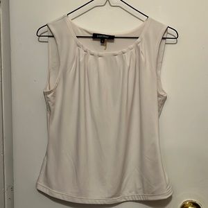 Ellen Tracy White Sleeveless Work Blouse